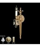 IMAGE OF American Brass and Crystal WS2111-OS-GT-03G-PI 1 Light Wall Sconce in French Gold Glossy with Golden Teak Strass Teardrop crystal