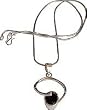 Emerald Pendant with Chain Sterling Silver 1 Inch