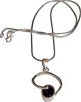 Sterling Silver Emerald Pendant with Chain 1 Inch