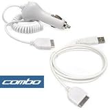 2-Piece Value Combo Pack Of Brand New Vehicle Cigarette Lighter Power Car Charger with IC Chip + 2.0 Sync and Charger USB Data Cable For Creative Zen Vision:M, Vision W MP3 Player