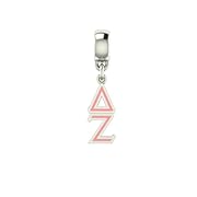 Delta Zeta Lavaliere Drop Charm. Solid Sterling Silver with Enamel