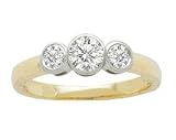 1/2 ct Bezel-set Trio Diamond Band