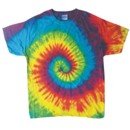 Child Size Tye Dye T-Shirt In Primary Colors, Tie Dye Cyclone Pattern