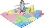 Children's Factory Shape 'N Color Mat and Matching Blocks - PASTEL
