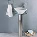 RonBow SHIVA1 Brushed Stainless Shiva Stainless Steel Pedestal Sink FM2002