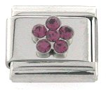 AMETHYST CRYSTAL FLOWER Italian Charm