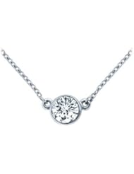Platinum Bezel Set Round Diamond Solitaire Pendant - 1.00 CT. TW.