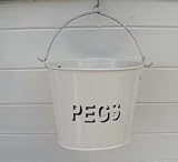 from The Contemporary Home Cream Enamel Metal Peg Bucket