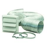 Dundas Jafine, Inc MLFVK48E Louvered Flexible Aluminum Dryer Vent Kit - 4x8'