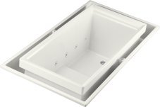 "Kohler K-1188-C1-0 sok overflowing bath with effervescence, chromatherapy and right-hand drain, White"