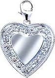 Heart Disc, 14K Gold Diamond Charm