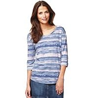 Indigo Collection Wave Striped T-Shirt with Modal