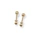 Jewelry : 14k Yellow Gold Small (S) size threaded 3mm Ball Stud Earrings, HypoAllergenic