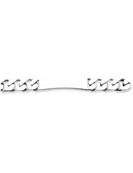 Sterling Silver 8.5inch Engraveable Antiqued Curb Link ID Bracelet 8.5 Inches
