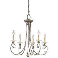 Sea Gull Lighting 3139-61 Five-Light Athenia Chandelier, Silver Patina Finish with Alabaster Style Glass Accents