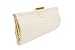 White clutch handbag in faux ostrich skin purse style by Olga Berg