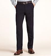 Big & Tall Supercrease® Active Waistband Flat Front Straight Fit Trousers with Wool