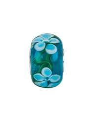 Kera Blue Turquoise Flower Glass Bead