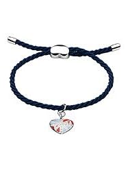Children And Teens Jewelry - Silver Enamel Regal Heart Charm Bracelet