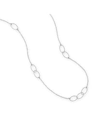27.5" Rhodium Plated Multisize Oval Link Necklace