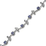 Flower Tanzanite and Diamond Vine Gemstone Bracelet