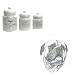 Bull Mastiff Canister Set, Porcelain by Rosalinde