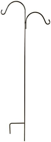 Garden Odyssey SS25 Medium Plain Double Hook Shepherd Staff, Black