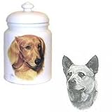 Australian Cattle Dog Cookie Jar, Porcelain by Rosalinde (10' X 7')