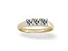 14K Yellow Gold Genuine Square Aquamarine 3-Stone Ring