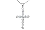 14K White Gold 1.00ct Cross Diamond Pendant