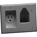Datacomm Recessed Low Voltage Cable Plate with Re