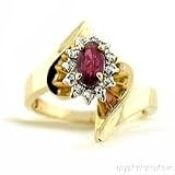 Ladies Diamond Ring Ruby (July Birthstone) 14K Yellow or White Gold