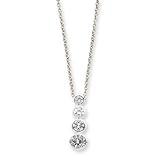 Sterling Silver CZ Journey Necklace 18