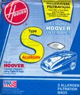 Hoover Type S Allergen Filter Bag, 4010100S