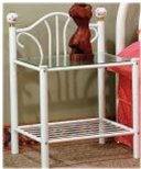 White Twin Princess Bed Frame, Canopy Frame & White Night Stand