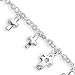 Sterling Silver 7.25inch Polished Dangling Crosses Charm Bracelet - 7.25 inch