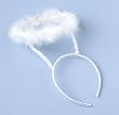 White ANGEL HALO Headband with Maribou Feathers