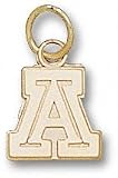 Arizona Wildcats Solid 10K Gold ''A'' 3/8'' Pendant