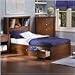 South Shore Mika Kids Twin Bookcase Storage Bed Set in Classic Cherry Finish