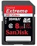 Sandisk 8GB EXTREME SDHC HD Video Card Class 6 - 20MB/s (SDSDRX3-8192) [Hassle-Free Packaging]