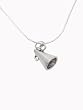 Sterling Silver Megaphone Cheer Pendant with Snake Chain