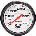 Autometer (5747) Phantom Series Oil Temperature Gauges - (2 1/16) Electrical (140-280 F) White Face/Black Housing