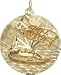 Jewelry : Bon Voyage Ship at Sea on Disc, 14K Gold Charm
