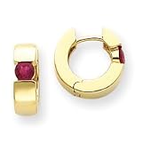 14k Ruby Hinged Hoop Earrings