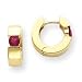 14k Ruby Hinged Hoop Earrings