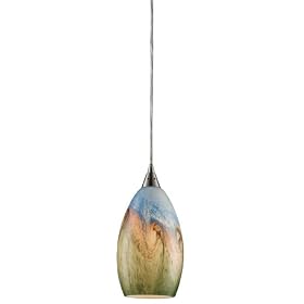 1 Light Pendant - Blue  Green
