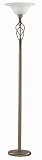 Traditional Floor Standard Lamp Antique Brass With Marble Swirl Glasss 1X150 Watt E27 Lamp