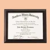 Solid Wood Award/Certificate Frame, Black w/Walnut Molding, 8 x 10