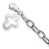 Sterling Silver 9inch Solid Polished Fancy Cross Anklet QG1186-9