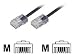 Anschlusskabel, beidseitig RJ45(8p4c)-Stecker mit EZE, Kabel: 4-adrig, flach und schwarz, 1:1, 3,00 m